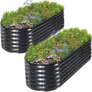 2-Pack Metal Raised Garden Beds